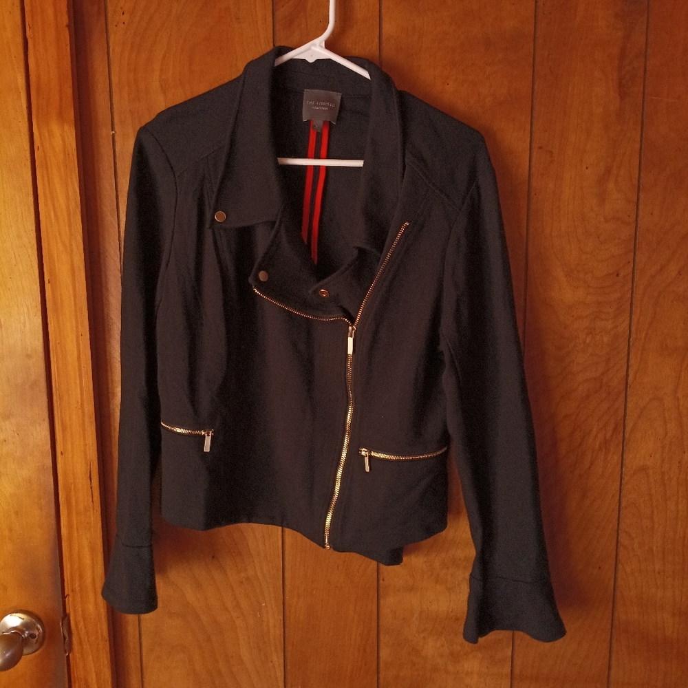 The Limited Collection Black Zip Detail Jacket Women’s Size L Moto Style - Picture 2 of 4